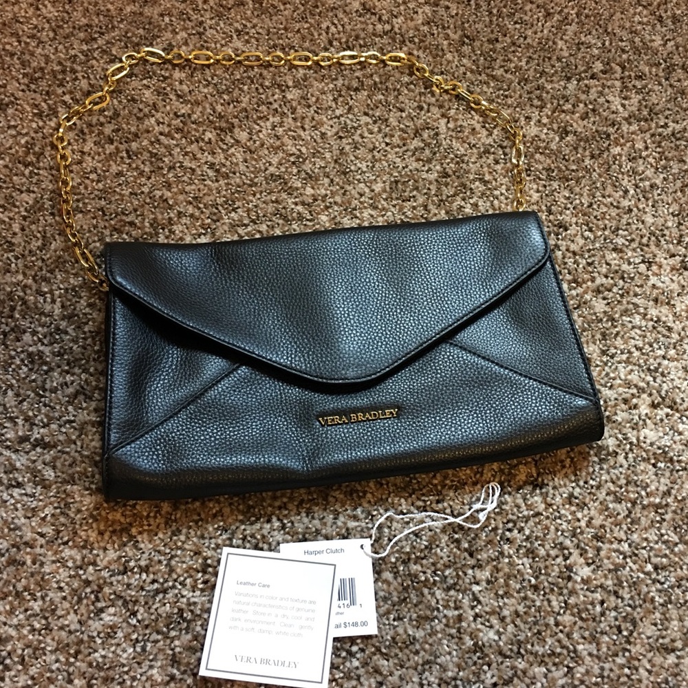 NWT Vera Bradley Black Quilted Crossbody/Clutch
